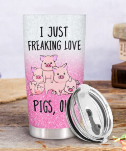 Pink Pig Tumbler with Glitter