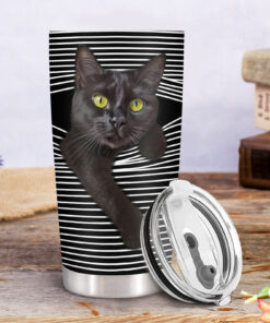 Black Cat Peeking Tumbler