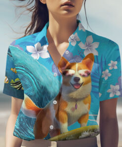 Flamingo Corgi Summer Shirt
