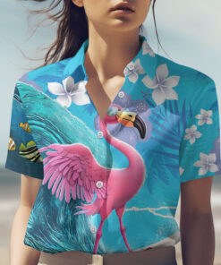 Flamingo Surfer Dude Shirt